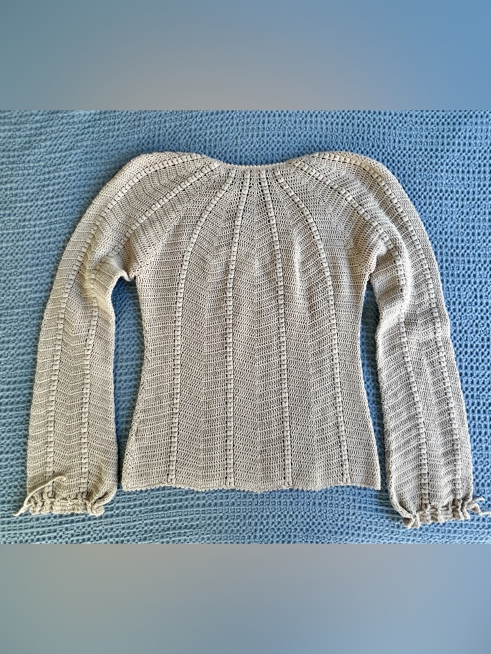 J.Crew Women's Cream Woven Knit V-Neck Sweater - Picture 3 of 8